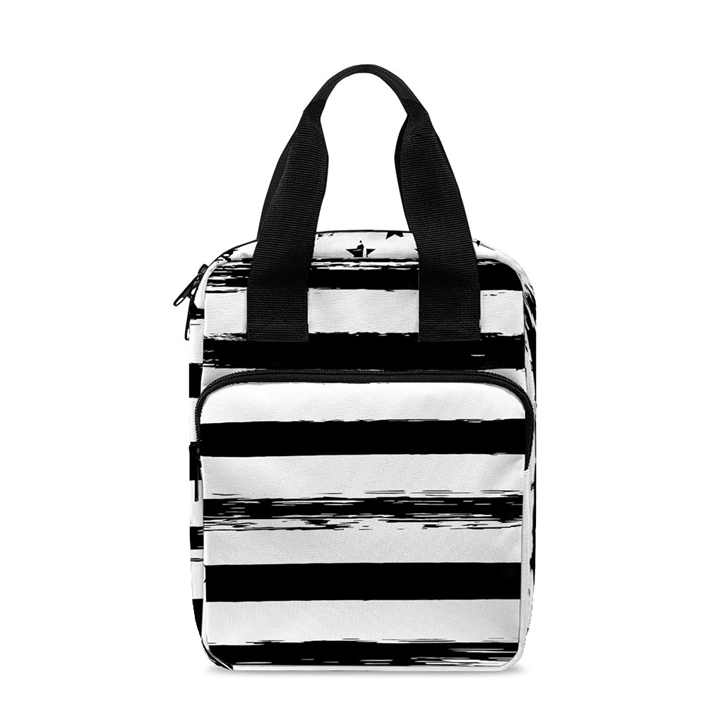 White And Black USA Flag Print Bible Tote Bag