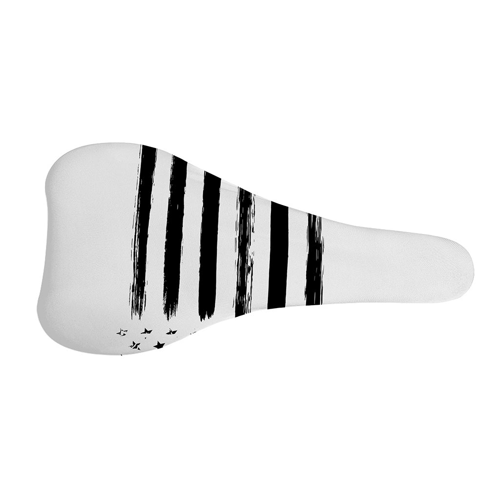 White And Black USA Flag Print Bicycle Seat Cover