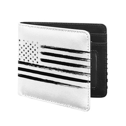 White And Black USA Flag Print Bifold Wallet