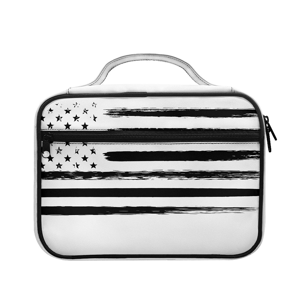 White And Black USA Flag Print Briefcase Bible Bag