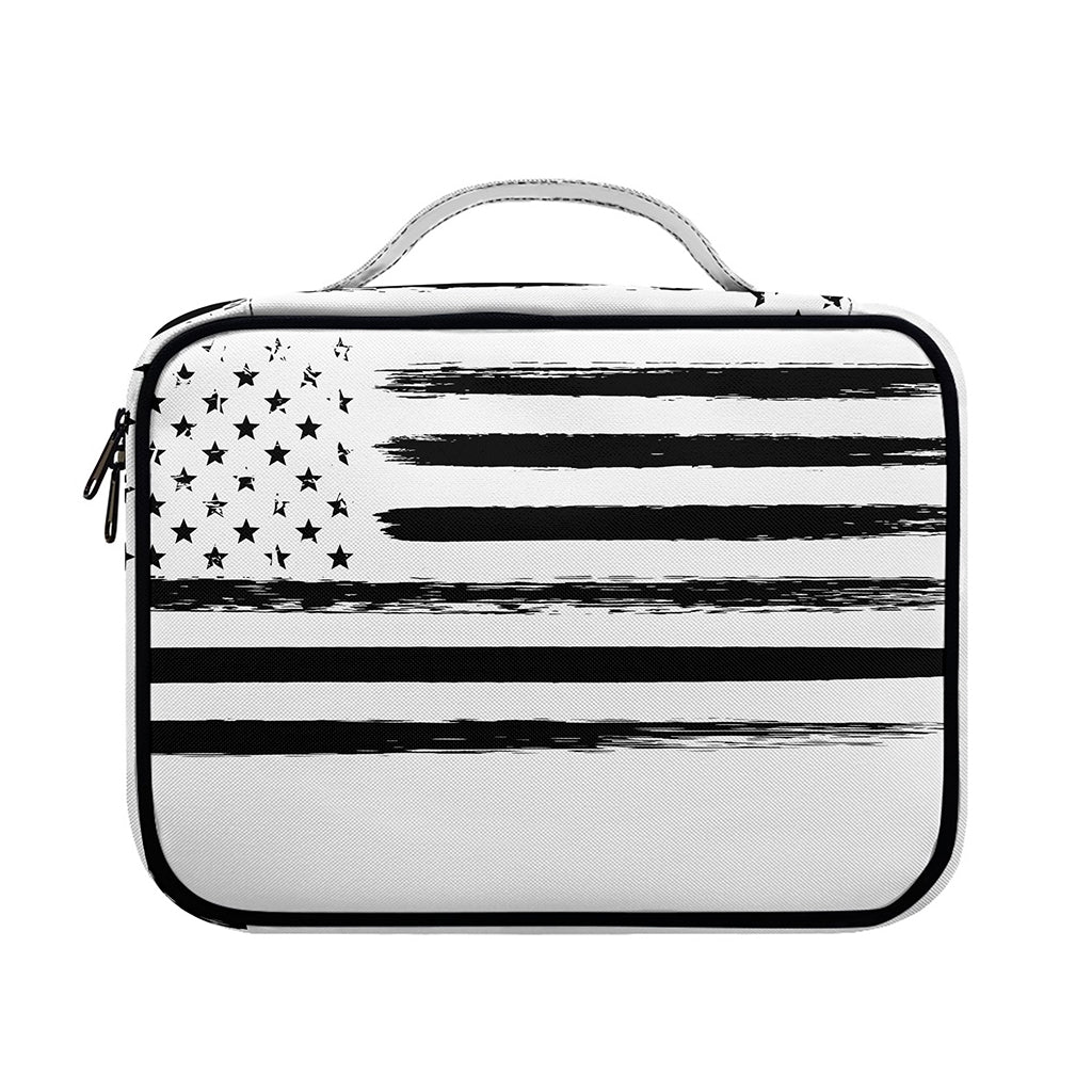 White And Black USA Flag Print Briefcase Bible Bag