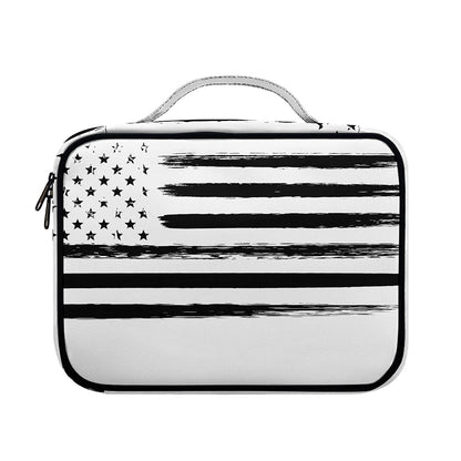White And Black USA Flag Print Briefcase Bible Bag