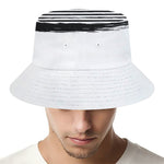 White And Black USA Flag Print Bucket Hat