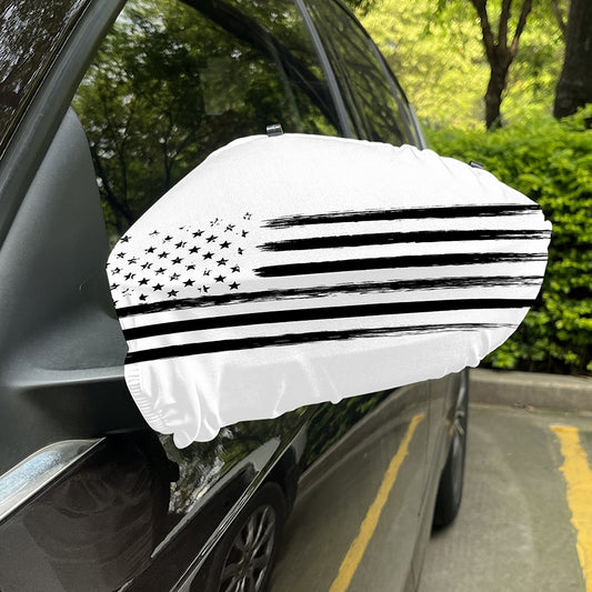 White And Black USA Flag Print Car Side Mirror Covers