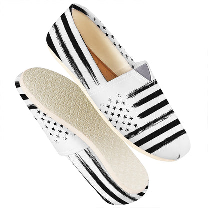 White And Black USA Flag Print Casual Shoes