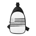 White And Black USA Flag Print Sling Bag