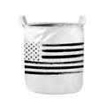 White And Black USA Flag Print Collapsible Laundry Basket