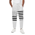 White And Black USA Flag Print Cotton Sweatpants