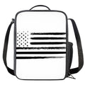 White And Black USA Flag Print Crossbody Lunch Bag