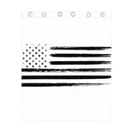 White And Black USA Flag Print Curtain