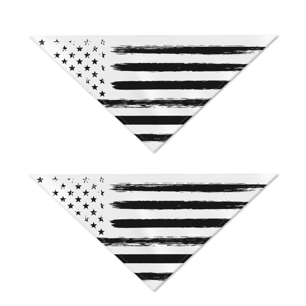 White And Black USA Flag Print Dog Bandana