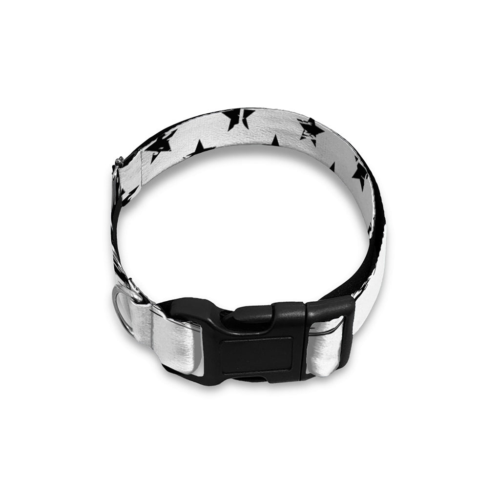 White And Black USA Flag Print Dog Collar