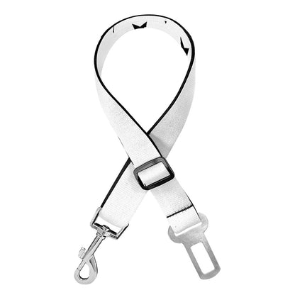 White And Black USA Flag Print Dog Seat Belt