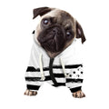 White And Black USA Flag Print Dog Zip Up Hoodie