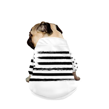 White And Black USA Flag Print Dog Zip Up Jacket
