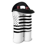 White And Black USA Flag Print Double Neoprene Wine Tote