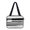 White And Black USA Flag Print Double Strap Bible Bag