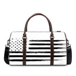 White And Black USA Flag Print Duffle Bag