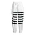 White And Black USA Flag Print Fleece Lined Knit Pants