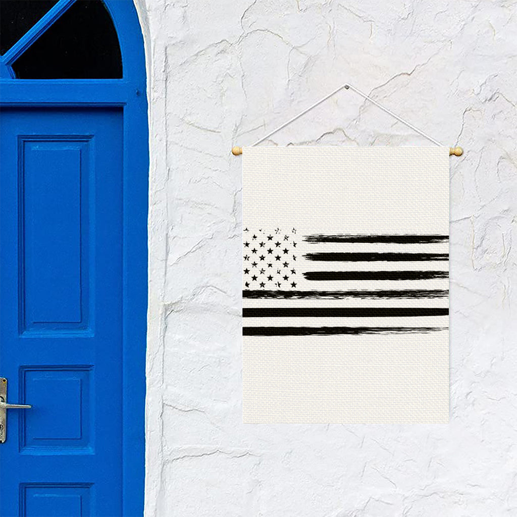 White And Black USA Flag Print Garden Flag