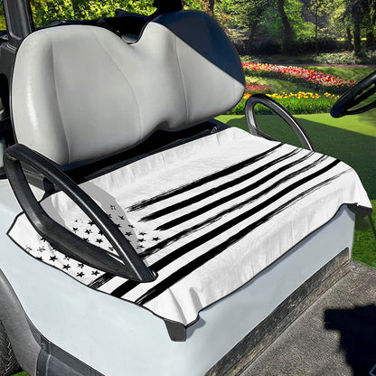 White And Black USA Flag Print Golf Cart Seat Cover