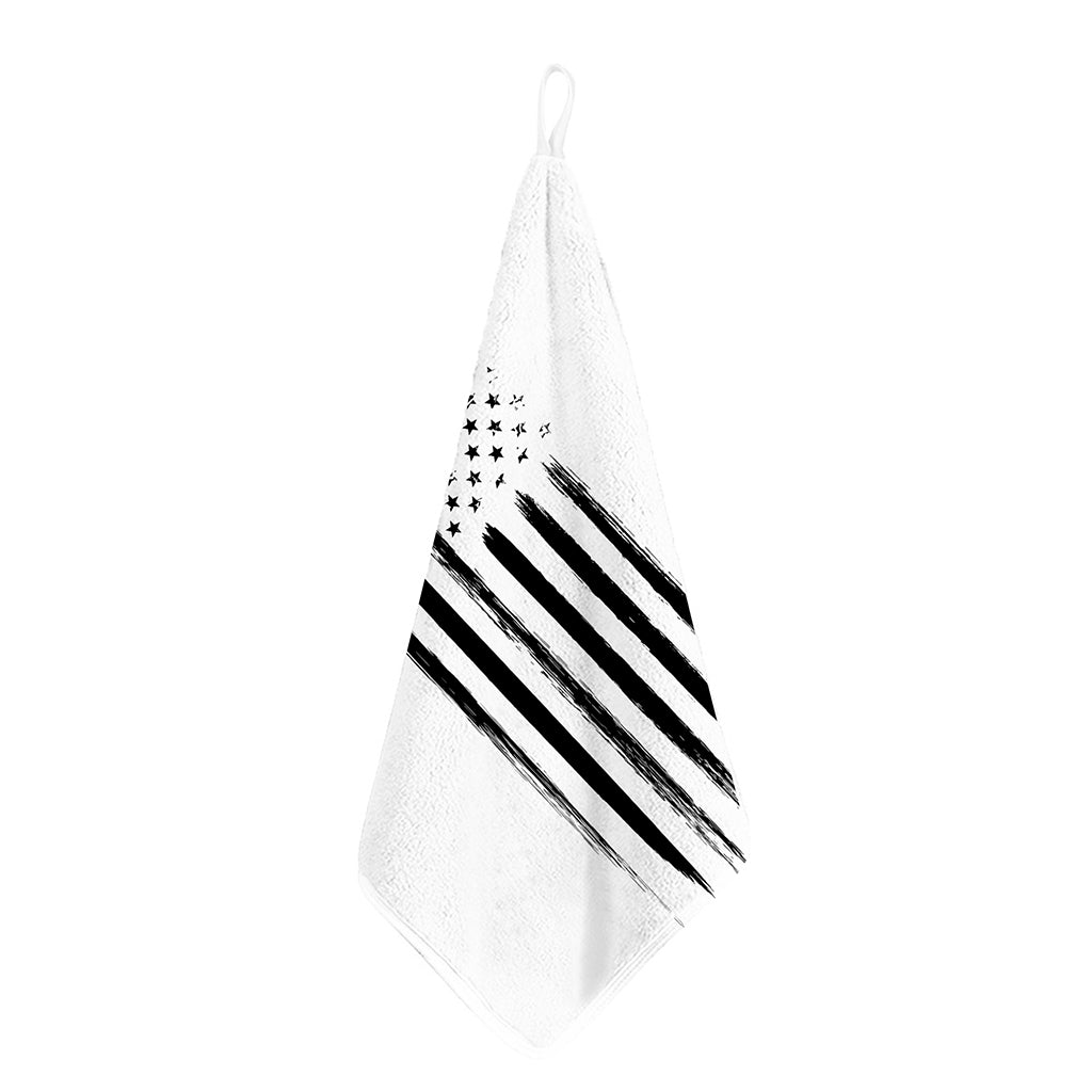 White And Black USA Flag Print Hand Towel