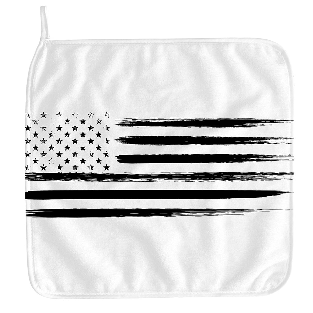 White And Black USA Flag Print Hand Towel