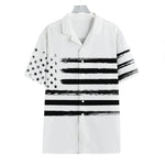 White And Black USA Flag Print Hawaiian Shirt
