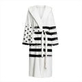 White And Black USA Flag Print Hooded Bathrobe