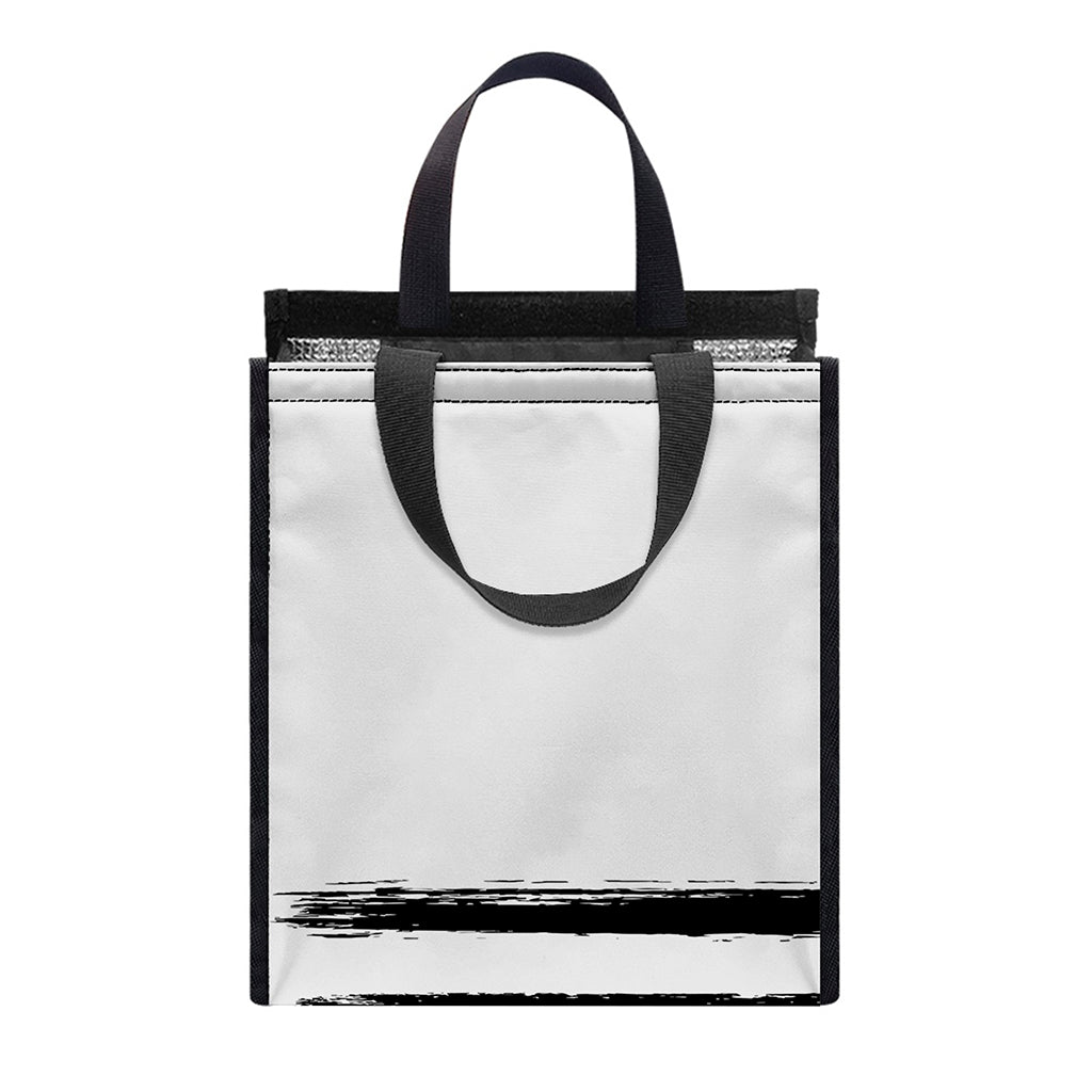 White And Black USA Flag Print Insulated Lunch Tote