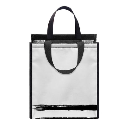 White And Black USA Flag Print Insulated Lunch Tote