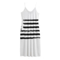 White And Black USA Flag Print Jersey Midi Cami Dress