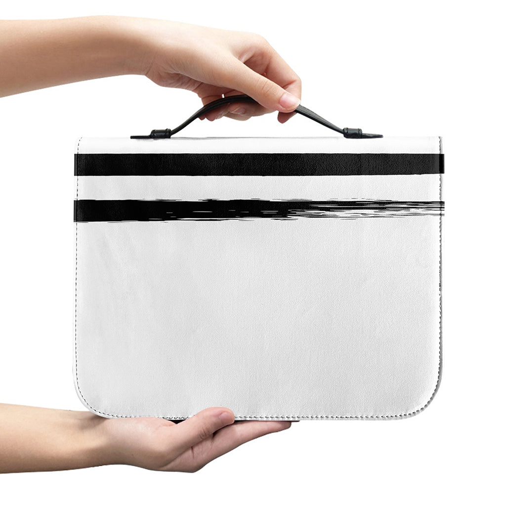 White And Black USA Flag Print Leather Bible Cover