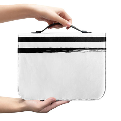 White And Black USA Flag Print Leather Bible Cover