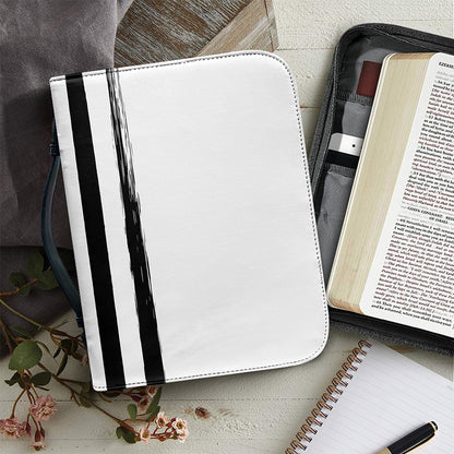 White And Black USA Flag Print Leather Bible Cover