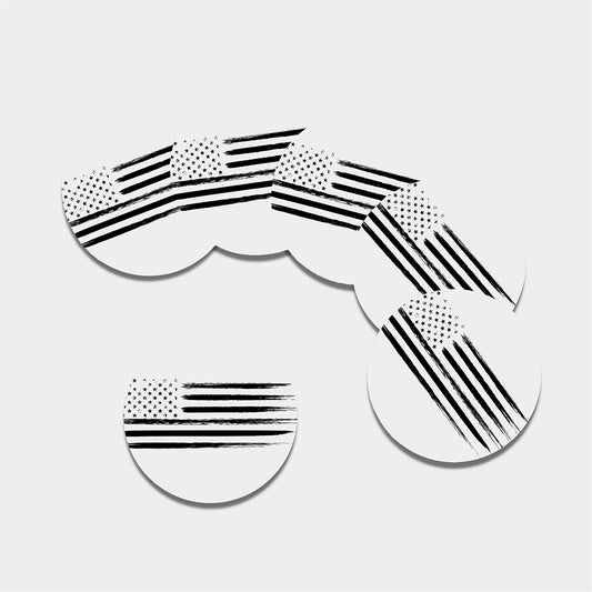 White And Black USA Flag Print Leather Coaster Set