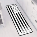 White And Black USA Flag Print Long Kitchen Mat
