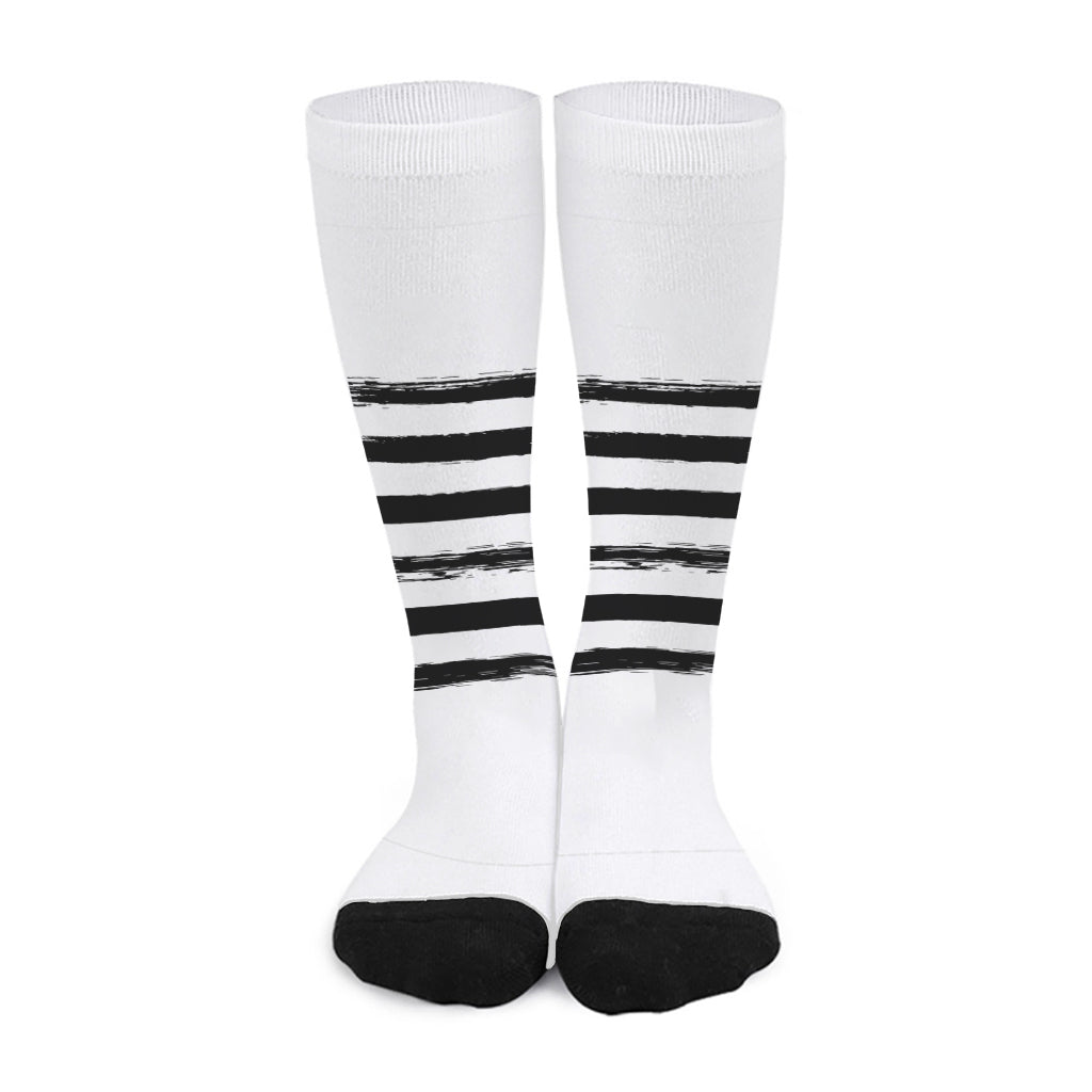 White And Black USA Flag Print Long Socks
