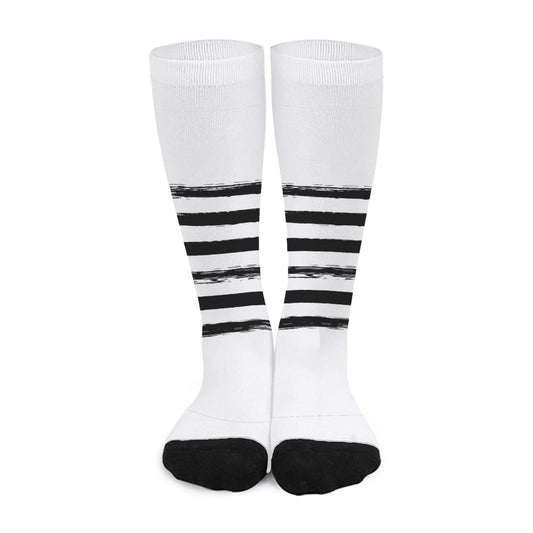 White And Black USA Flag Print Long Socks