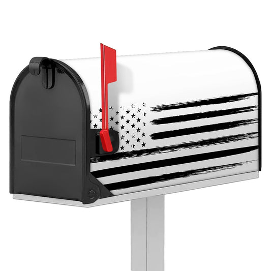 White And Black USA Flag Print Mailbox Cover