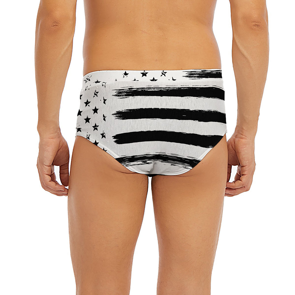 White And Black USA Flag Print Men's Briefs