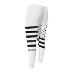 White And Black USA Flag Print Men's Compression Pants