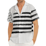 White And Black USA Flag Print Men's Deep V-Neck Shirt