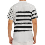 White And Black USA Flag Print Men's Deep V-Neck Shirt