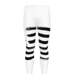 White And Black USA Flag Print Men's leggings