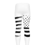 White And Black USA Flag Print Men's leggings