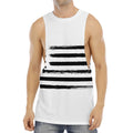 White And Black USA Flag Print Men's Muscle Tank Top