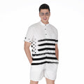 White And Black USA Flag Print Men's Romper