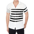 White And Black USA Flag Print Men's Shirt