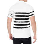 White And Black USA Flag Print Men's Shirt